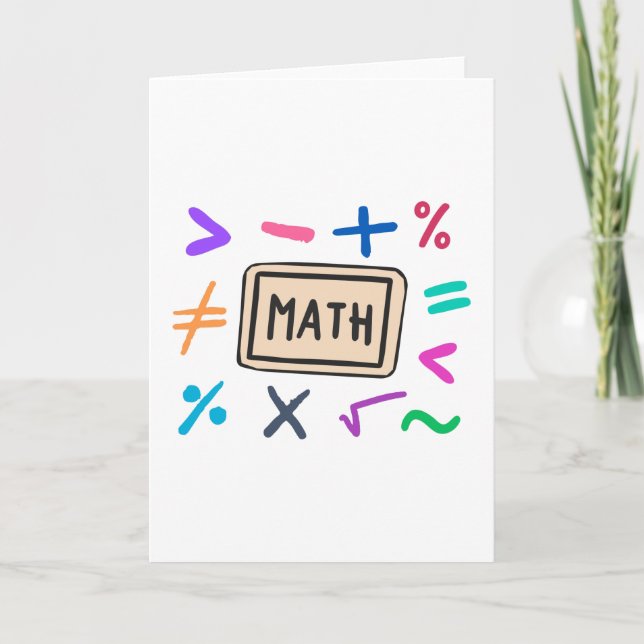 Math symbols for Students and Parents Card (Front)