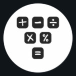 Math Symbols mathematical Signs Classic Round Sticker<br><div class="desc">Cool and funny Math design featuring some basic maths symbols and mathematical signs. A perfect match for kids,  students and teachers as well as for parents.</div>