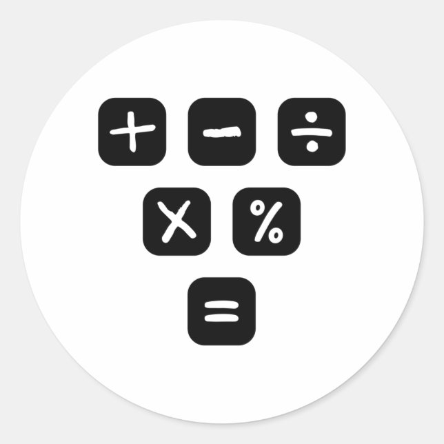 Math Symbols mathematical Signs Classic Round Sticker (Front)