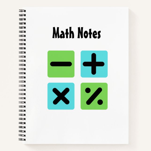 Math symbols notebook (Front)