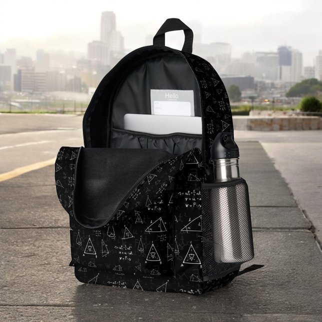 Math Symbols Pattern Student Teacher Science Printed Backpack (Creator Uploaded)