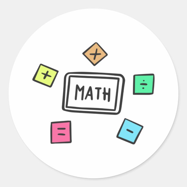 Math symbols Students and Parents Classic Round Sticker (Front)