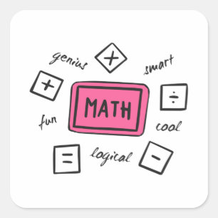 Math symbols Students and Parents Square Sticker