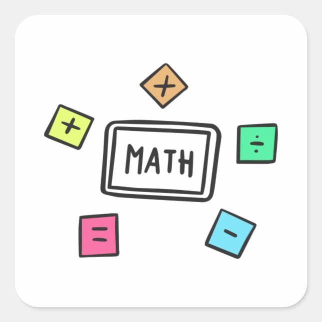 Math symbols Students and Parents Square Sticker (Front)