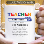 Math Teach Motivational  Internet Search  Coffee Mug<br><div class="desc">Fuel your morning with inspiration and a touch of humour with our Math Teacher Motivational Search Coffee Mug! Designed for the dedicated educators who turn numbers into knowledge, this mug is a perfect blend of encouragement and fun. Change teacher's name and the subject taught. You can even insert your own...</div>