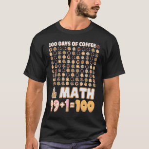 Math Teacher 100th Day Of School Equations Coffee T-Shirt