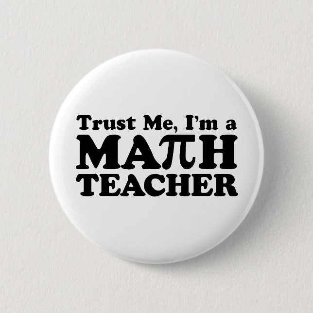 Math Teacher 6 Cm Round Badge (Front)