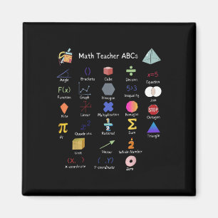 Math Teacher Abcs Alphabet Educational Teacher Mat Magnet