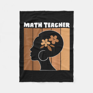 Math Teacher Afro African American Black History M Fleece Blanket