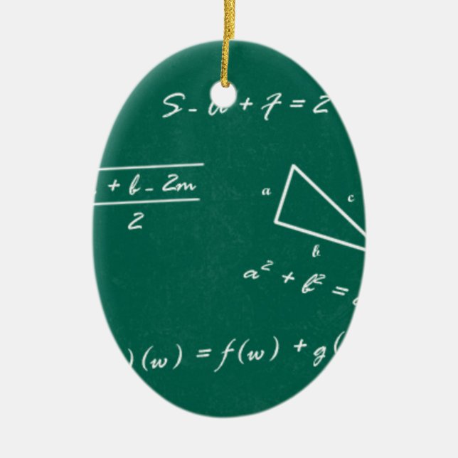 math teacher algebra geek ceramic tree decoration (Front)