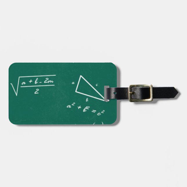 math teacher algebra geek luggage tag (Front Horizontal)