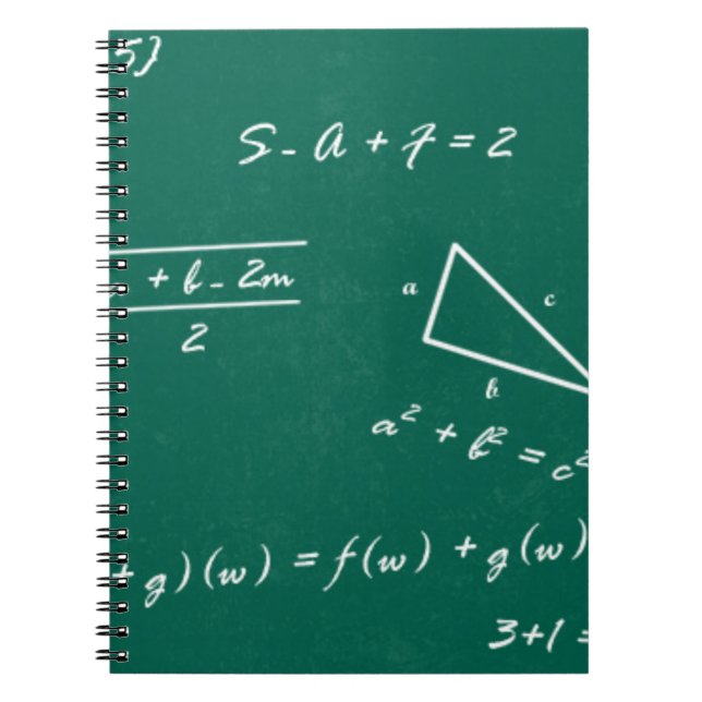 math teacher algebra geek spiral notebook (Front)