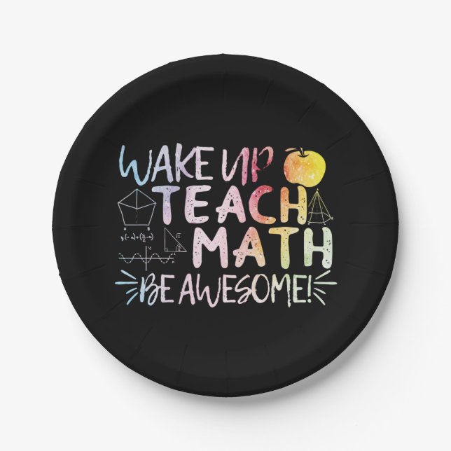 Math Teacher Appreciation - Be Awesome Paper Plate (Front)