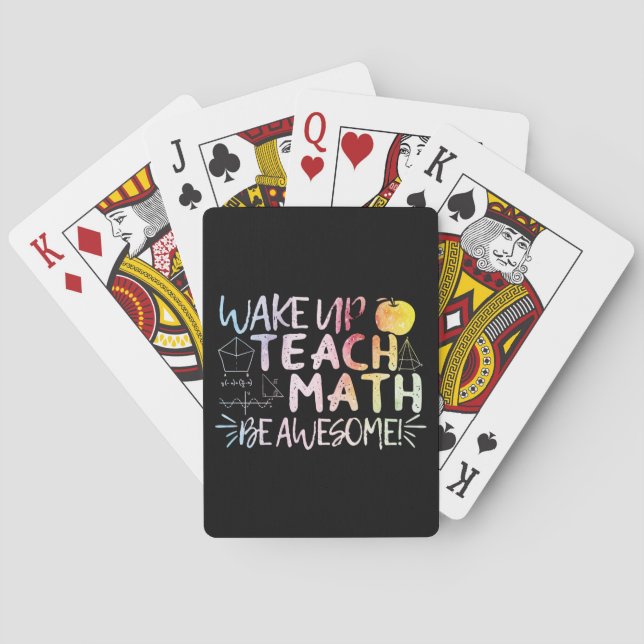 Math Teacher Appreciation - Be Awesome Playing Cards (Back)