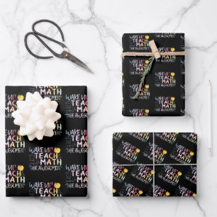 Math Teacher Appreciation - Be Awesome Wrapping Paper Sheet