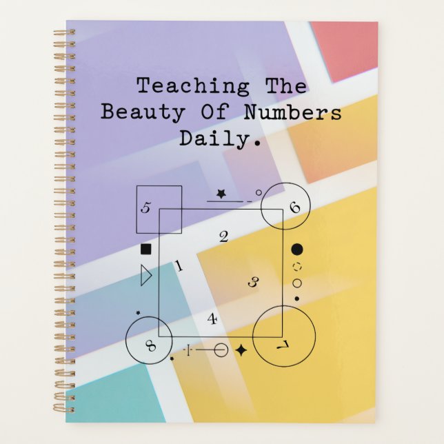 Math Teacher Appreciation | Numbers Beauty Planner (Front)