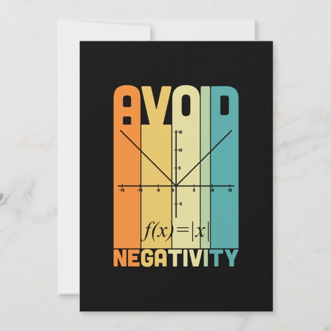 Math Teacher Avoid Negativity Holiday Card (Front)