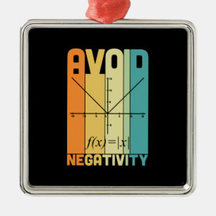 Math Teacher Avoid Negativity Metal Tree Decoration