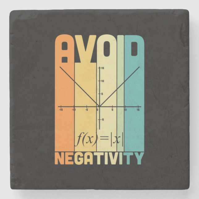 Math Teacher Avoid Negativity Stone Coaster (Front)