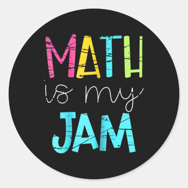 Math Teacher Back To School Classic Round Sticker (Front)