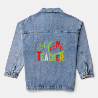 Math Teacher Back To School Denim Jacket