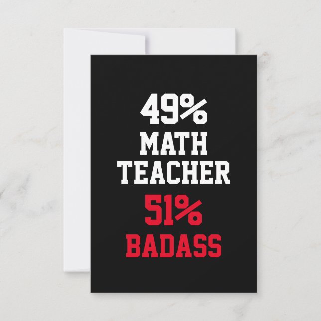 Math Teacher Badass Card (Front)
