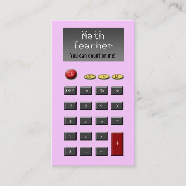 Math Teacher Business Cards (Front)