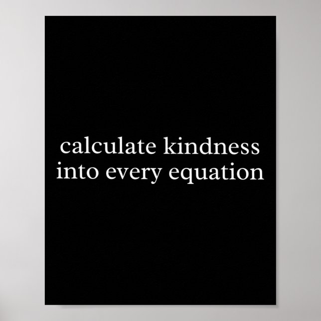 Math Teacher Calculate Kindness Into Every Equatio Poster (Front)