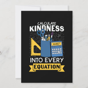Math Teacher Calculate Kindness Invitation