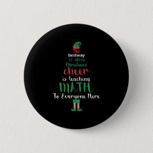 Math Teacher Christmas Elf Gift design 6 Cm Round Badge