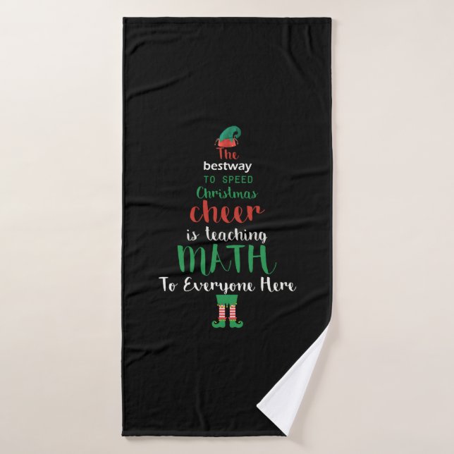 Math Teacher Christmas Elf Gift design Bath Towel (Bath Towel)