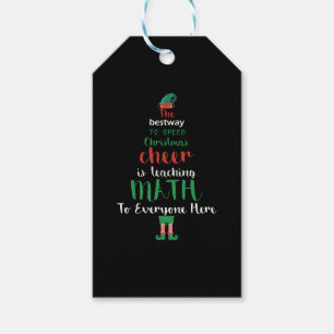 Math Teacher Christmas Elf Gift design Tags