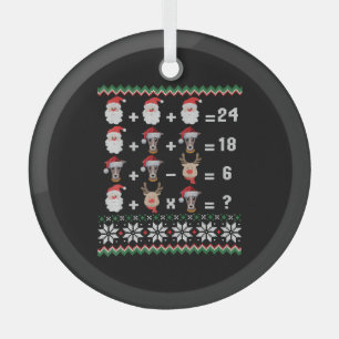 Math Teacher Christmas GREYHOUND Glass Tree Decoration