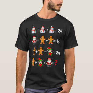 Math Teacher Christmas Order Of Operations Quiz T-Shirt