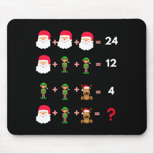 Math Teacher Christmas Shirt Quiz Mouse Pad