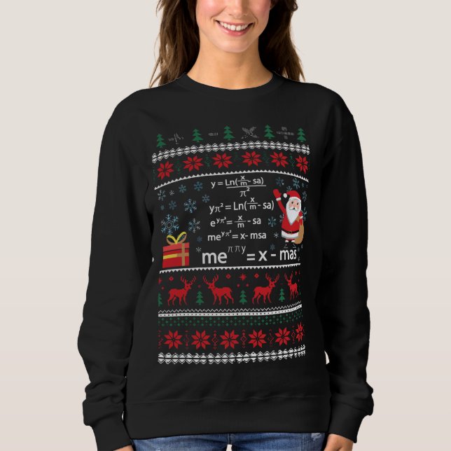 Math Teacher Christmas Sweater Tshirt (Front)