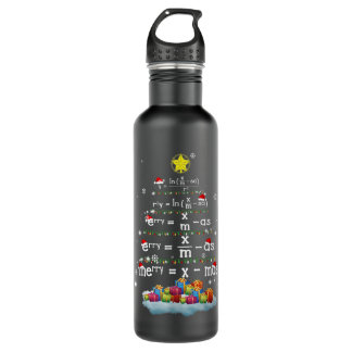 Math Teacher Christmas Tree Funny Christmas Math f 710 Ml Water Bottle