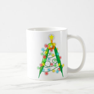 Math Teacher Comp Christmas Tree Lights School Geo Coffee Mug