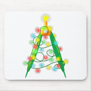 Math Teacher Comp Christmas Tree Lights School Geo Mouse Pad