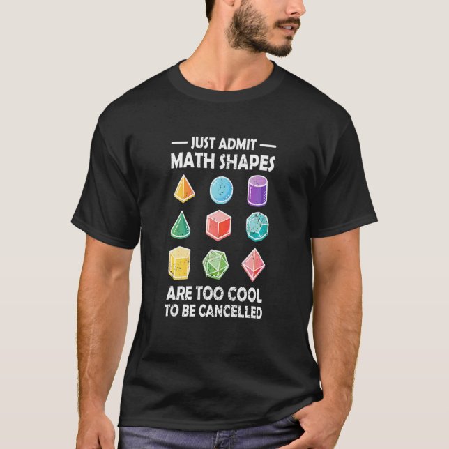 Math Teacher Cool Science Geek Geometry Cancelled  T-Shirt (Front)