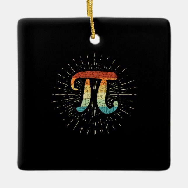 Math Teacher Cute Pi Ceramic Ornament (Front)
