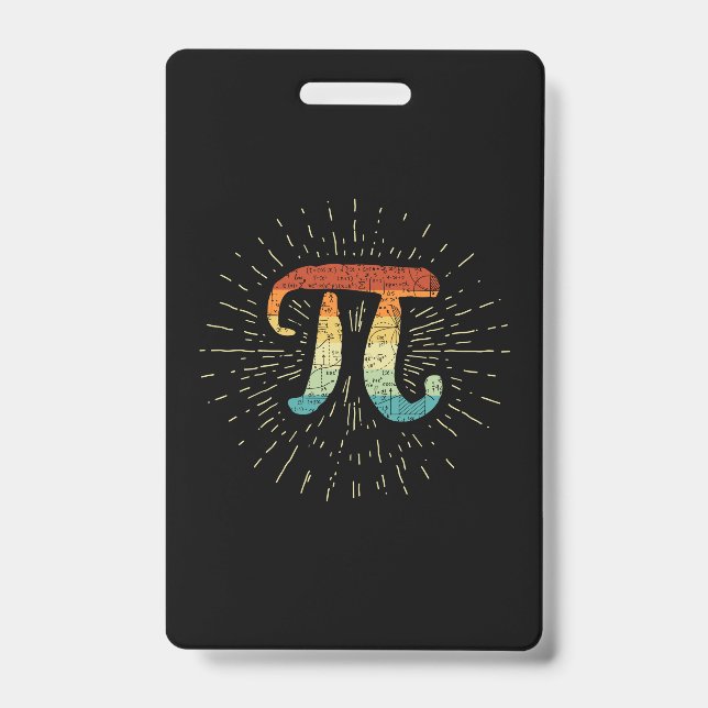 Math Teacher Cute Pi ID Badge (Front)