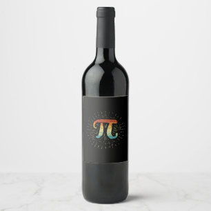 Math Teacher Cute Pi Wine Label