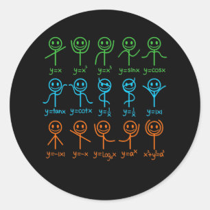 Math Teacher Dance Equation Mathematic Maths Classic Round Sticker