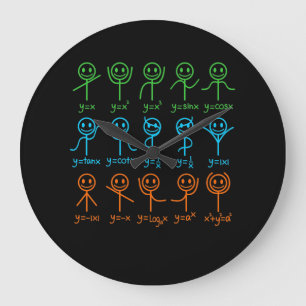 Math Teacher Dance Equation Mathematic Maths Large Clock