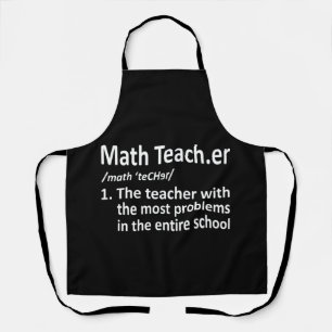 Math Teacher Definition Mathematics Maths Student Apron