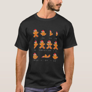 Math Teacher Equation Gingerbread With Santa Hat C T-Shirt