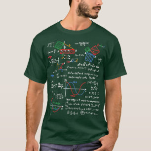 Math Teacher Formulas Cheat Sheet Cool Geek Nerd 1 T-Shirt