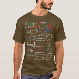Math Teacher Formulas Cheat Sheet Cool Geek Nerd T T-Shirt