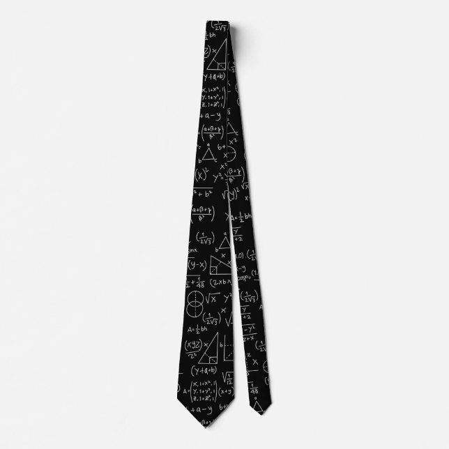 Math Teacher Formulas Cool Geek Funny Tie (Front)